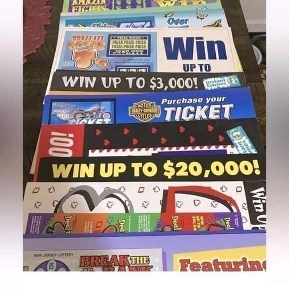 New Jersey Lottery - Advertisements - Cardboard Scratch Off -Over 40 Pieces​ - Picture 1 of 8